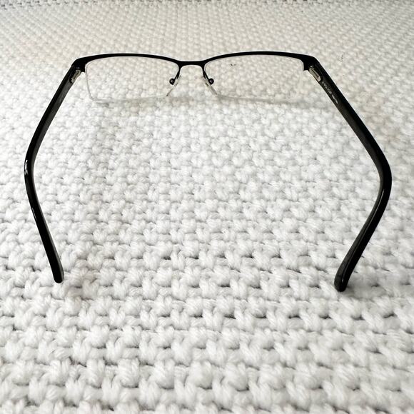 Police Italy Black Metal Half Exposed Frame Rectangular Eyeglasses Case V2906 - Picture 8 of 10